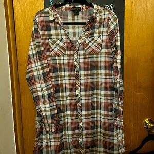 Brown plaid mini dress